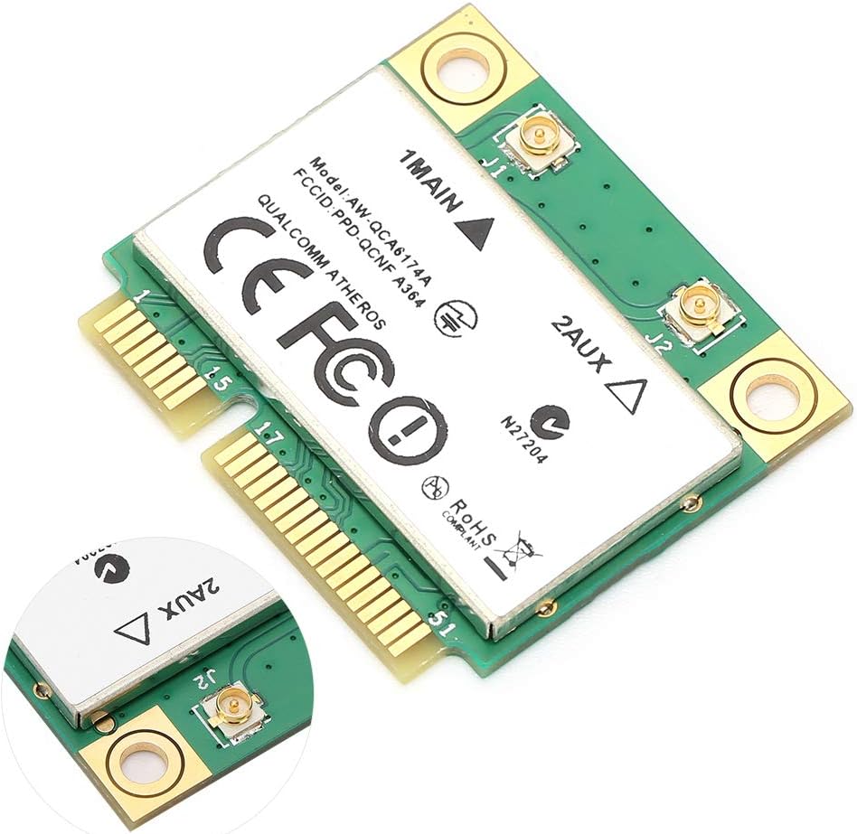 Drahtlose Netzwerkkarte, Mini PCI-E Bluetooth 4.1 Wi-Fi-Karte 2,4G-300 Mbit/s/5G-867 Mbit/s, Hochges