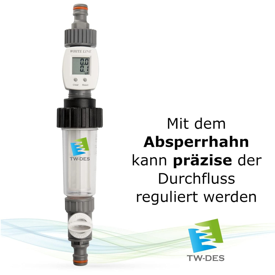 TW-DES Original Befüllfilter COMFORT mit Wasseruhr für Wohnmobil Caravan Wohnwagen Boot