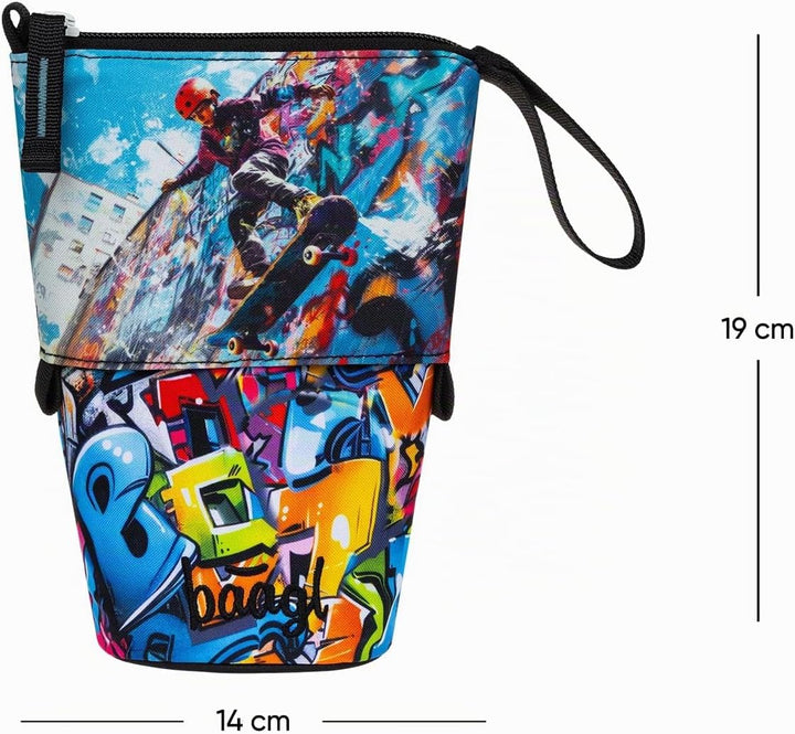 Baagl Federmäppchen Jungen - Stifteetui Kinder - Mäppchen Etui für Schule - Robuste Federtasche &amp; Fe