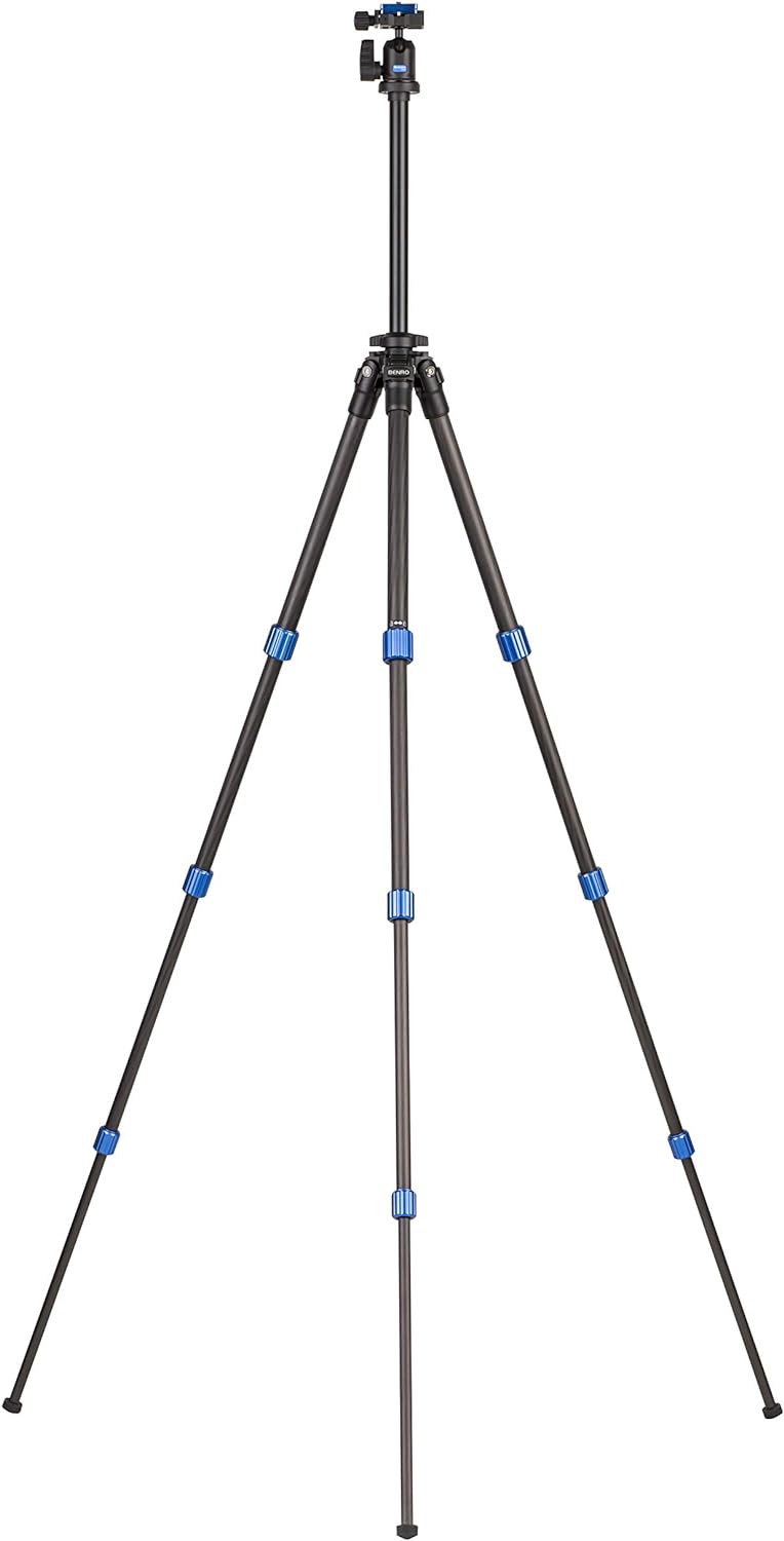 Benro Slim TSL08CN00 Carbon Stativ Kit mit Kugelkopf N00 Schwarz, Blau, Slim