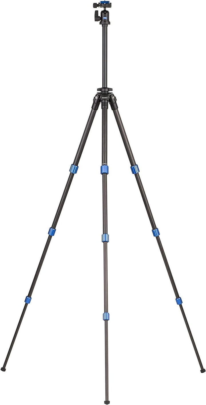 Benro Slim TSL08CN00 Carbon Stativ Kit mit Kugelkopf N00 Schwarz, Blau, Slim