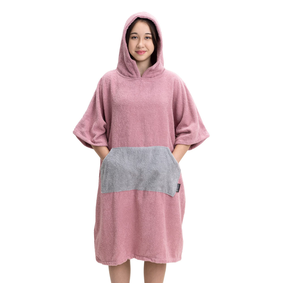 HOMELEVEL Surf und Badeponcho für Kinder - Poncho Handtuch - Badeponcho - Bademantel für Kinder - 10