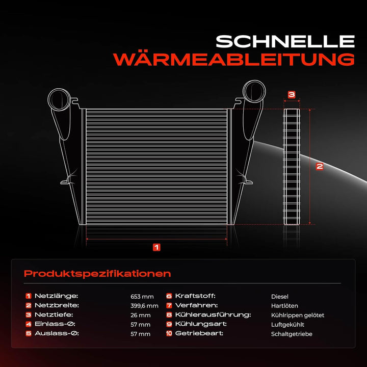 Frankberg Ladeluftkühler Turbokühler Kompatibel mit BLS 2006-2010 Croma 2005-2011 Signum 2004-2008 V