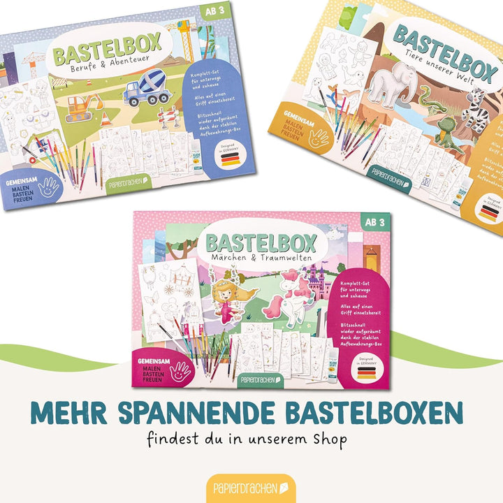 Papierdrachen Bastelbox Fussball - Komplettes Bastelset ab 3 Jahren - Inkl. Buntstifte & Kleber - Kr
