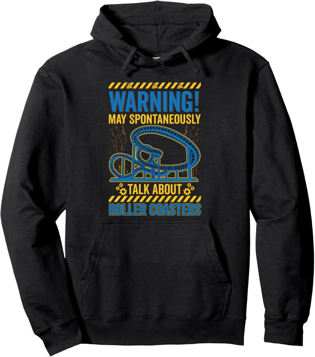 Warnung Achterbahn Vergnügungspark Achterbahnfahrer Pullover Hoodie