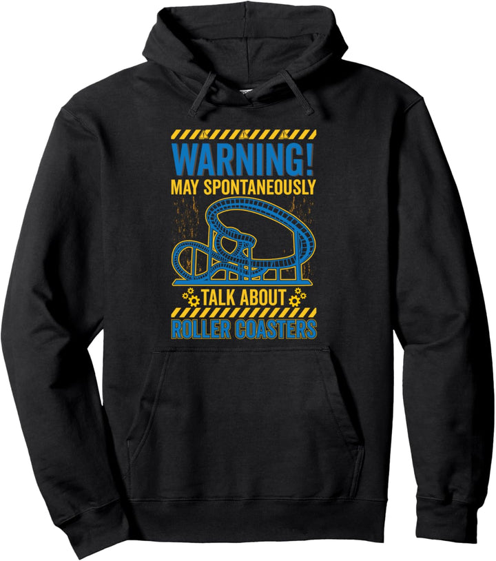 Warnung Achterbahn Vergnügungspark Achterbahnfahrer Pullover Hoodie