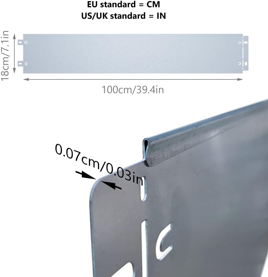 VOUNOT Rasenkante verzinkt Metall 20m, verzinkt Beeteinfassung Beetumrandung Mähkante, Länge 100cm H