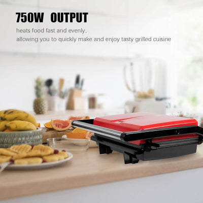 Gotoll Kontaktgrill, Sandwichtoaster,Panini Grill, Panini Sandwich Maker, Elektrogrill Multifunktion