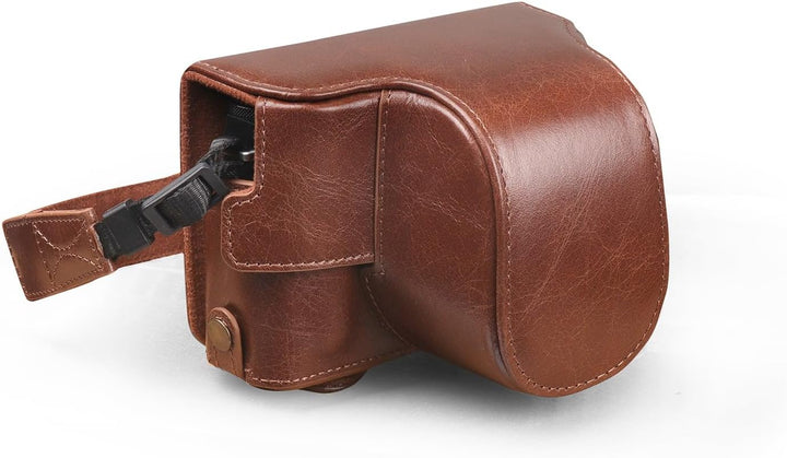 MegaGear MG1980 Ever Ready Echtleder Kameratasche mit Trageriemen kompatibel mit Fujifilm X Series X