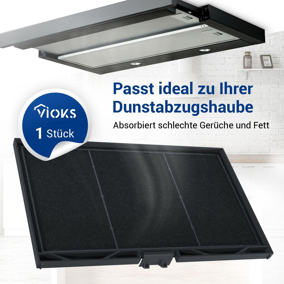 VIOKS Kohlefilter Dunstabzugshaube Filter 300x198mm Ersatz für Siemens LZ45510 11025805 - Aktivkohle