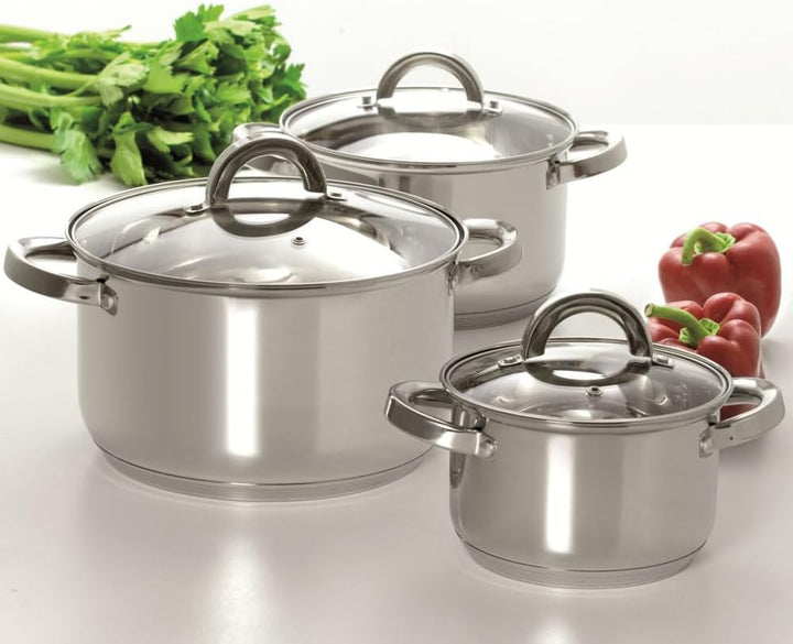 AMBITION Edelstahl Topf mit Deckel 2,5 l Berry ⌀ 18 cm Kochtopf Induktion alle Herdarten Spülmaschin