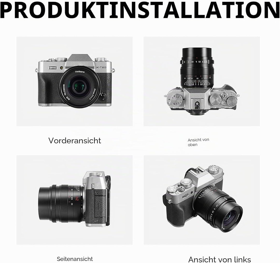 7artisans 24mm F1.4 APS-C Manual Prime Objektiv Grosse Blende für Fujifilm FX-Mount Spiegellose Kame