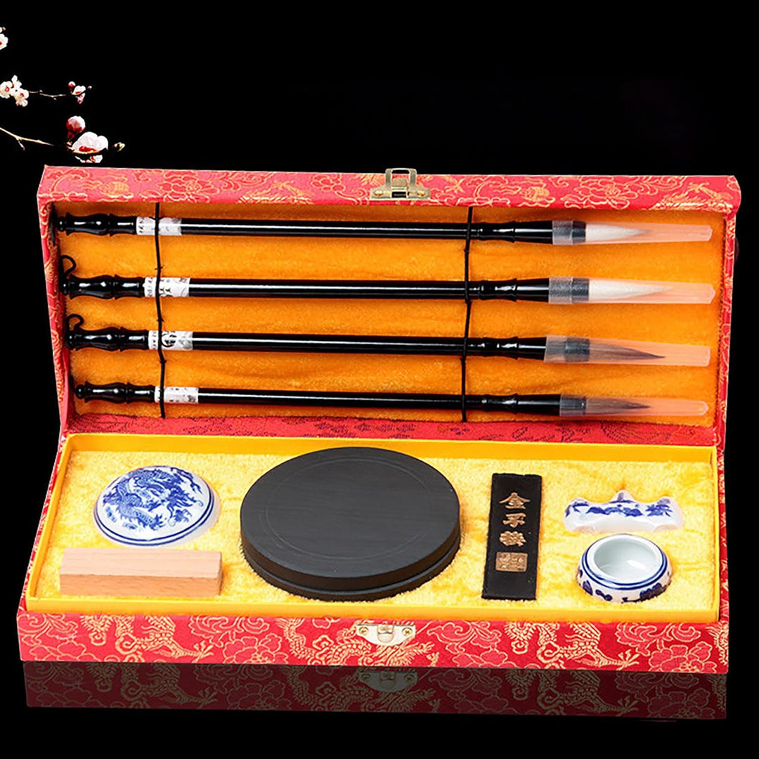 10-teilig Chinesischer Kalligraphie Pinsel Set, Chinesisch, Künstlerbedarf, Malerei Inkstone mit Chi