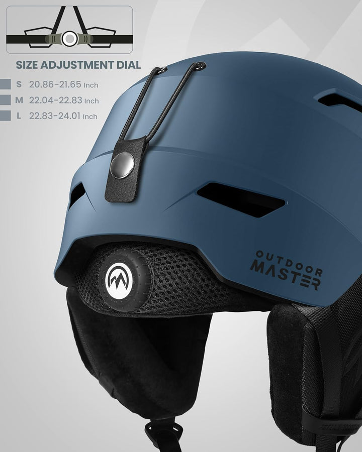 OutdoorMaster Skihelm-Set, Snowboard-Helm mit Brille für Erwachsene - 12 Belüftungsöffnungen - Skihe