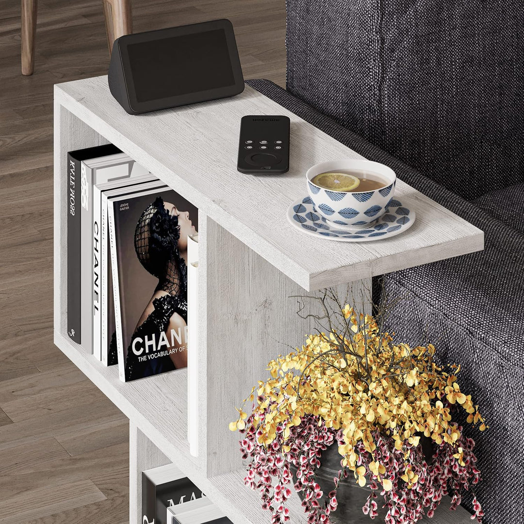 HOCUS PICUS | Homemania Holz Beistelltisch mit 2 Etagen | Sofatisch, Regal-Organizer, Büro, Wohnzimm