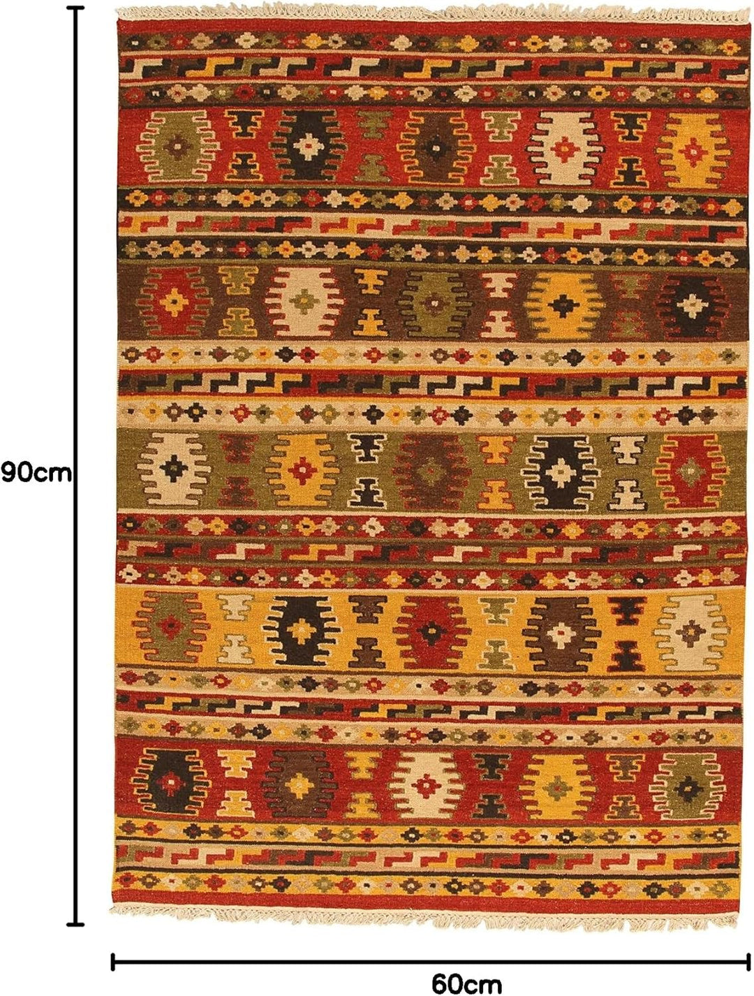 Kilim Carpets by Jalal Teppich Kilim Sivas 3 rot/Mehrfarbig 60 X 90 cm 60 X 90 cm Rot/Mehrfarbig, 60