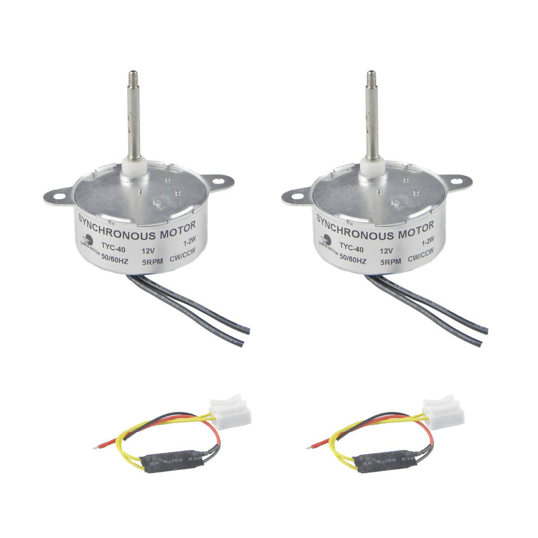 CHANCS TYC-40 kleiner Synchronmotor DC 12V 5U/min Schaft 35mm CW/CCW Elektromotor für dekorative far