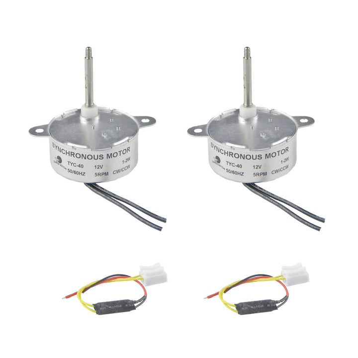 CHANCS TYC-40 kleiner Synchronmotor DC 12V 5U/min Schaft 35mm CW/CCW Elektromotor für dekorative far