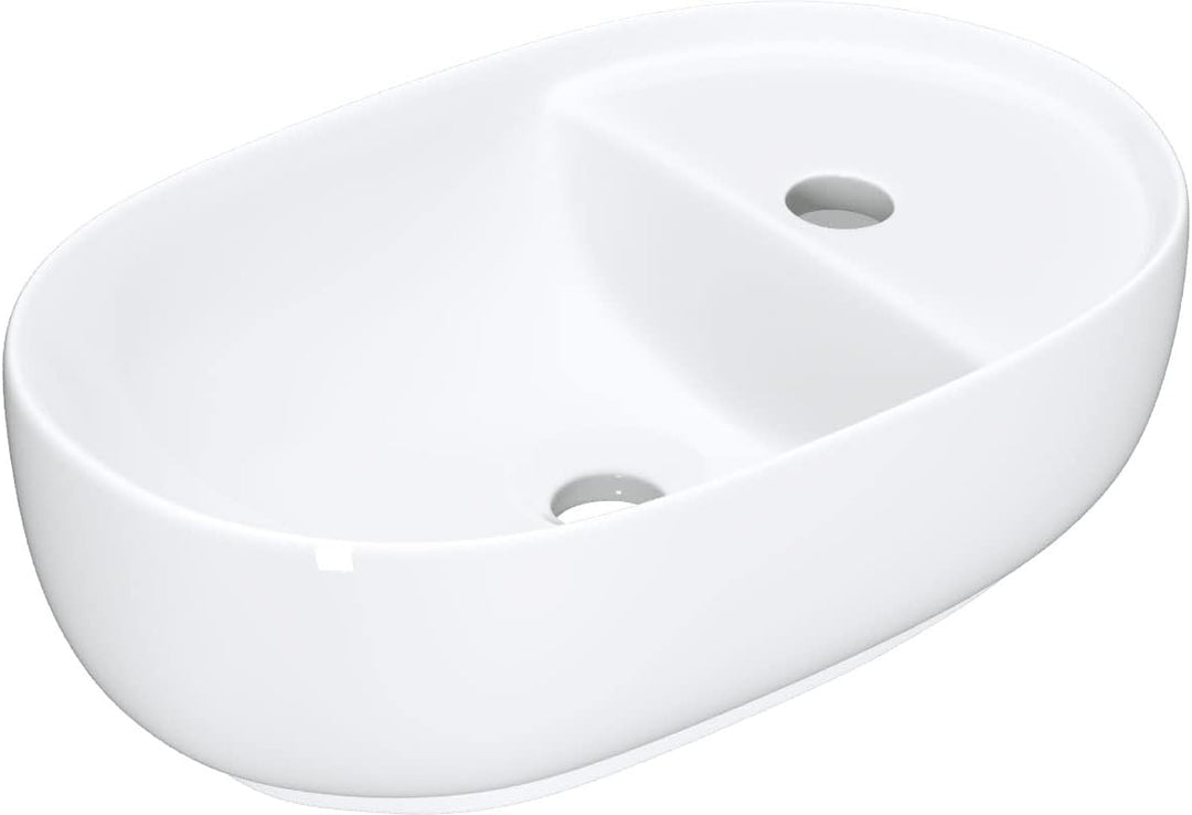 Waschbecken24 | Premium Waschbecken mit Lotus-Effekt für das Badezimmer und Gäste-WC (26x42x13cm, We