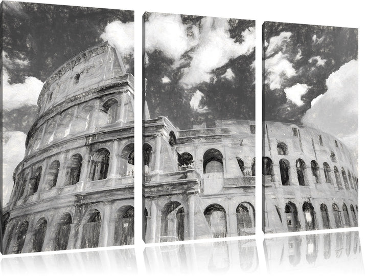 Pixxprint Colosseum als Leinwandbild/Grösse: 3 Teilig (120x80) cm/Wandbild/Kunstdruck/fertig bespann
