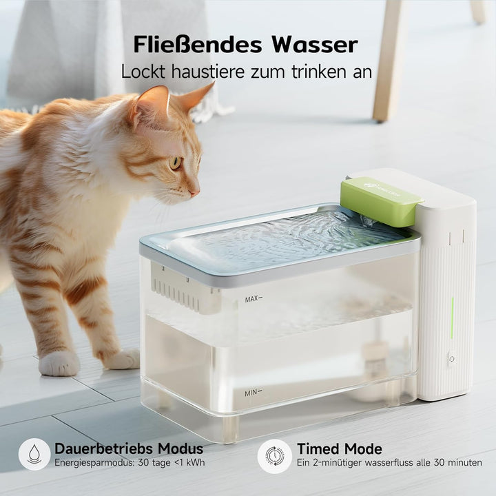 A3 Lite Katzenbrunnen mit Ultrafiltration - 3,3L Tank, SUS316 Edelstahl-Schale (Schwarzkinn-Schutz),
