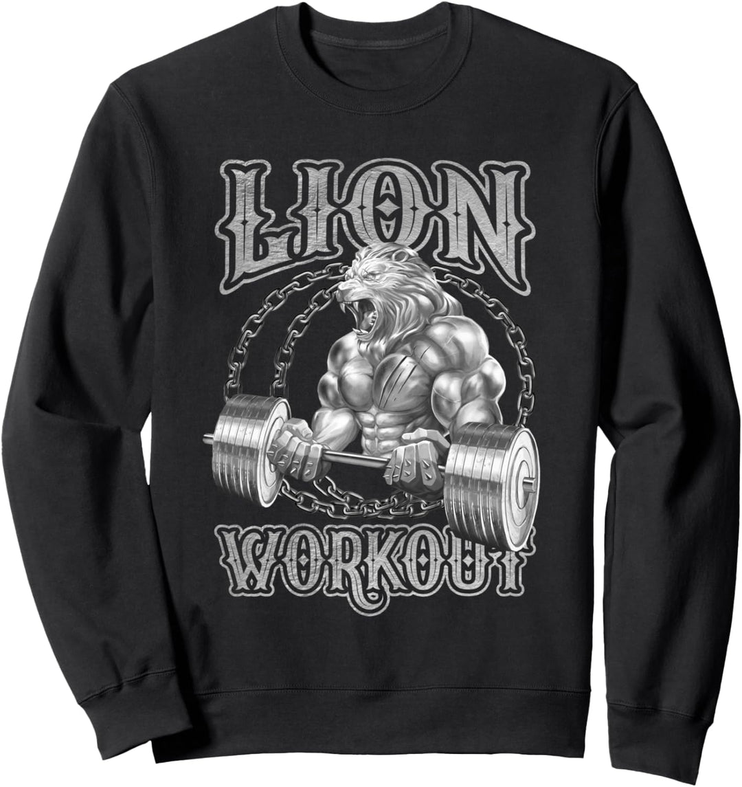 Löwe Gewichtheben Beast Workout Lion Training Gym Fitness Sweatshirt