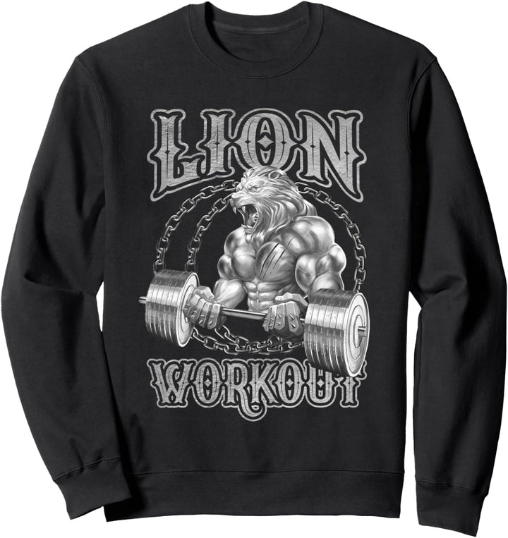 Löwe Gewichtheben Beast Workout Lion Training Gym Fitness Sweatshirt