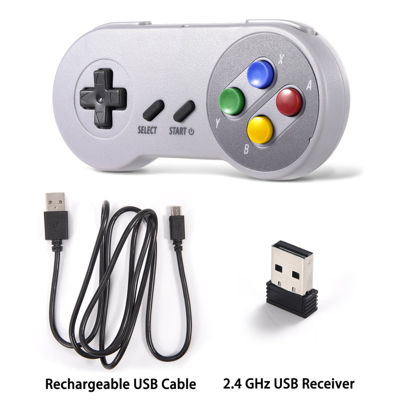 miadore 2.4G Wireless Controller Chargeable Classic SNES USB Gamepad Joystick mit USB-Empfänger/Lade