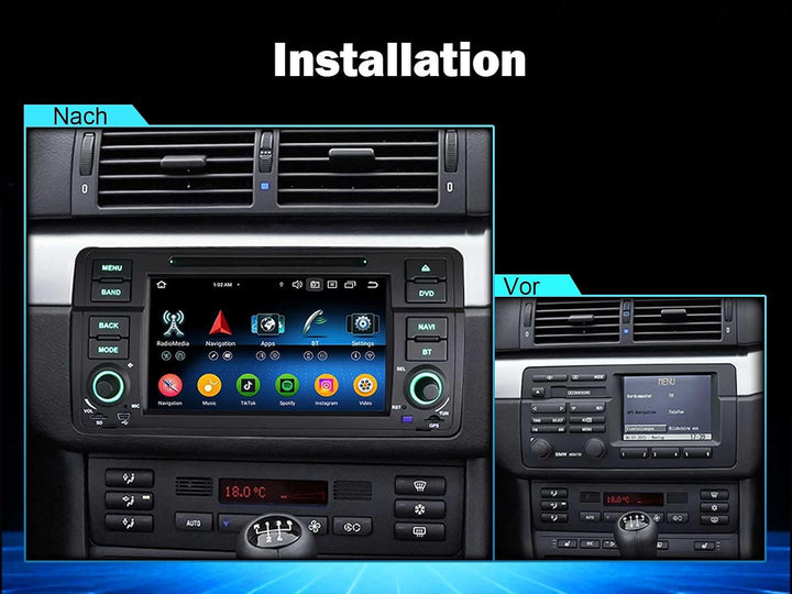 Erisin 7 Zoll 8-Kern 4GB+64GB Android 14 Autoradio Bluetooth GPS Navigation für BMW 3er E46 M3 Rover