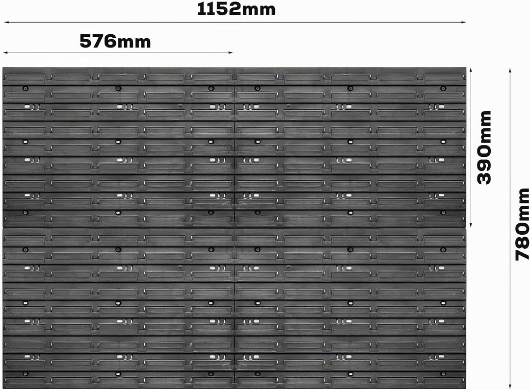botle Lagersystem Wandregal 1152 x 780 mm | Stapelboxen Schüttenregal Sichtlagerkästen | Extra Stark