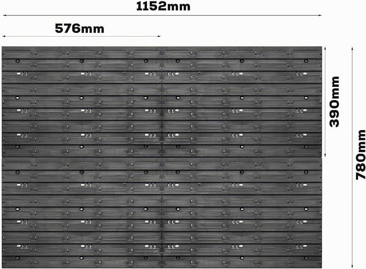 botle Lagersystem Wandregal 1152 x 780 mm | Stapelboxen Schüttenregal Sichtlagerkästen | Extra Stark