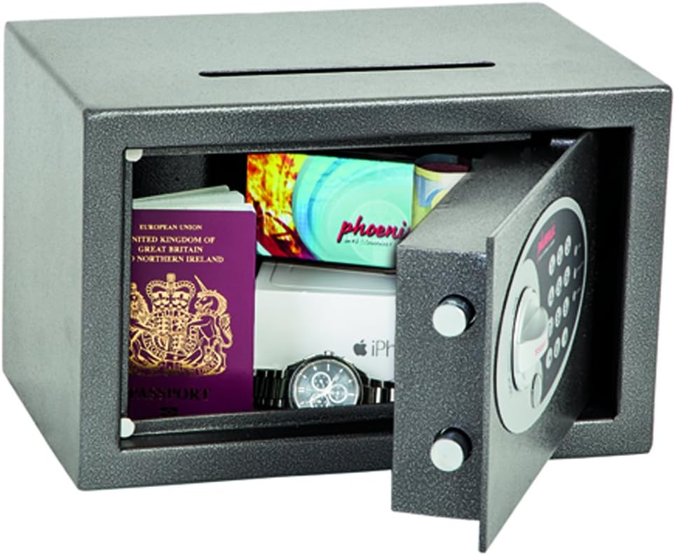 Phoenix Vela SS0801ED Deposit Home &amp; Office Safe mit elektronischem Codeschloss Graphit-Grau (klein)