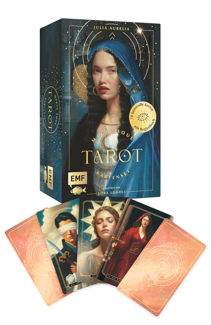 Tarot-Kartenset: Magic Soul Tarot: 78 kunstvoll illustrierte Karten mit Goldrand und Begleitbuch – m