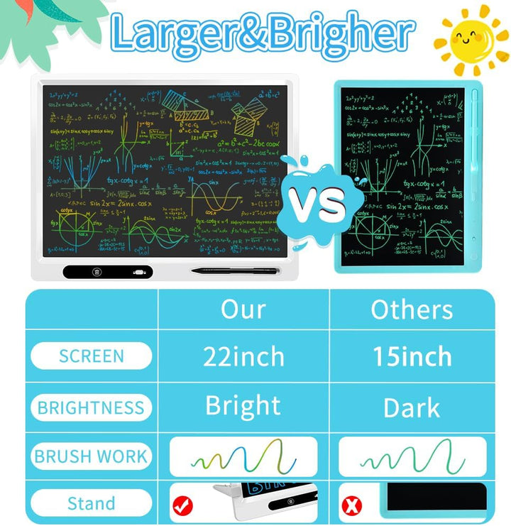LCD-Schreibtablett, 22 Zoll Dual Colorful Screen Writing Doodle Board Elektronischer digitaler Schre