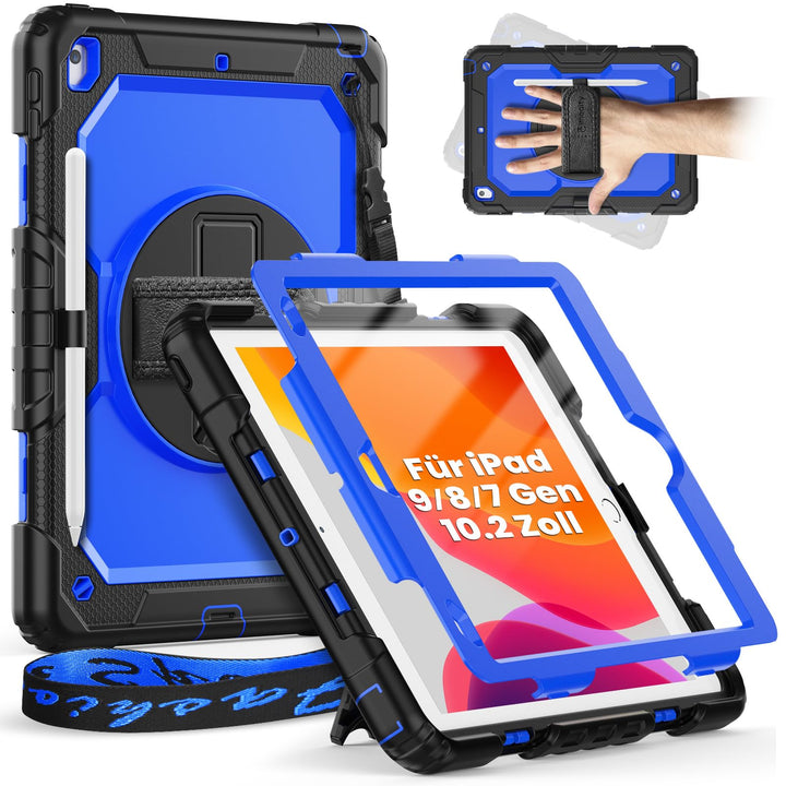 timecity Hülle Für iPad 9 8 7 Generation (10.2 Zoll, 2021 2020 2019), Stossfeste Hülle mit Displaysc