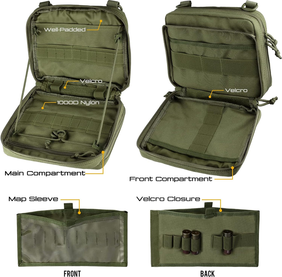 WYNEX Tactical Large Admin Pouch im Double Layer Design, Molle EDC EMT Utility Pouch mit Map Sleeve