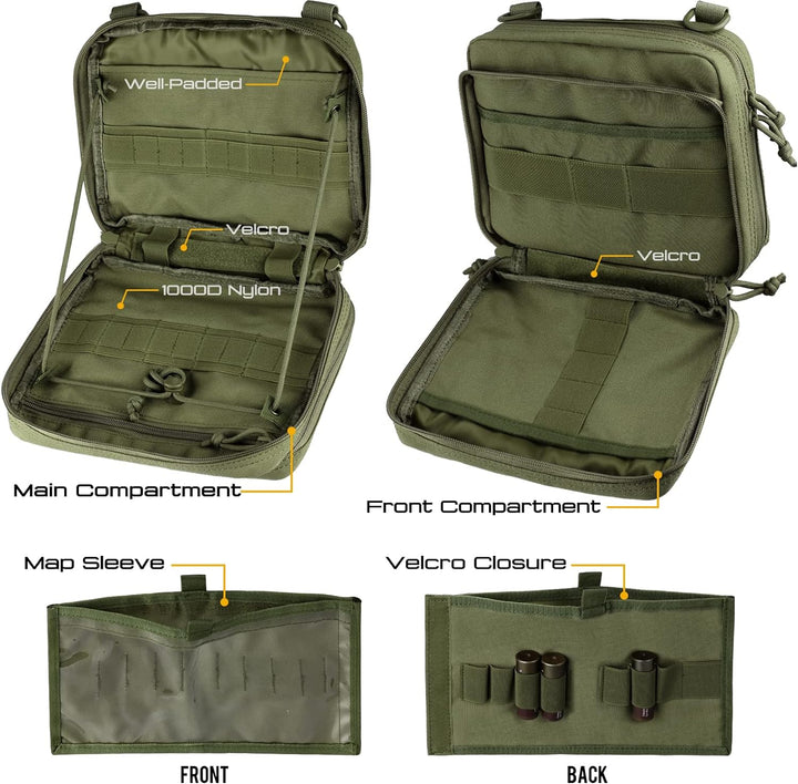 WYNEX Tactical Large Admin Pouch im Double Layer Design, Molle EDC EMT Utility Pouch mit Map Sleeve