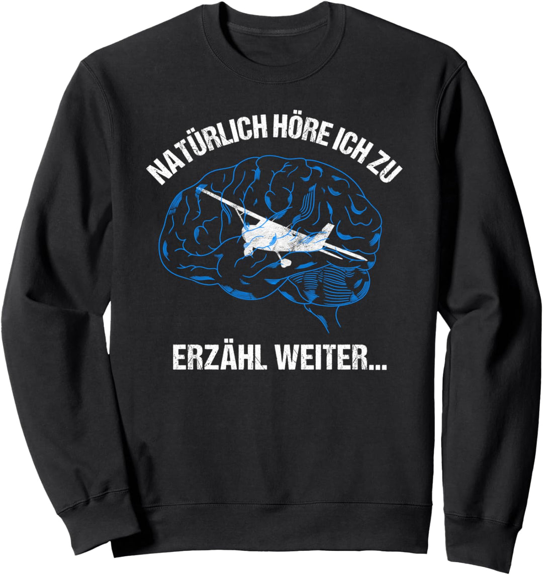 Fliegen im Kopf - Lustiges Motorfliegen Flieger Spruch Sweatshirt