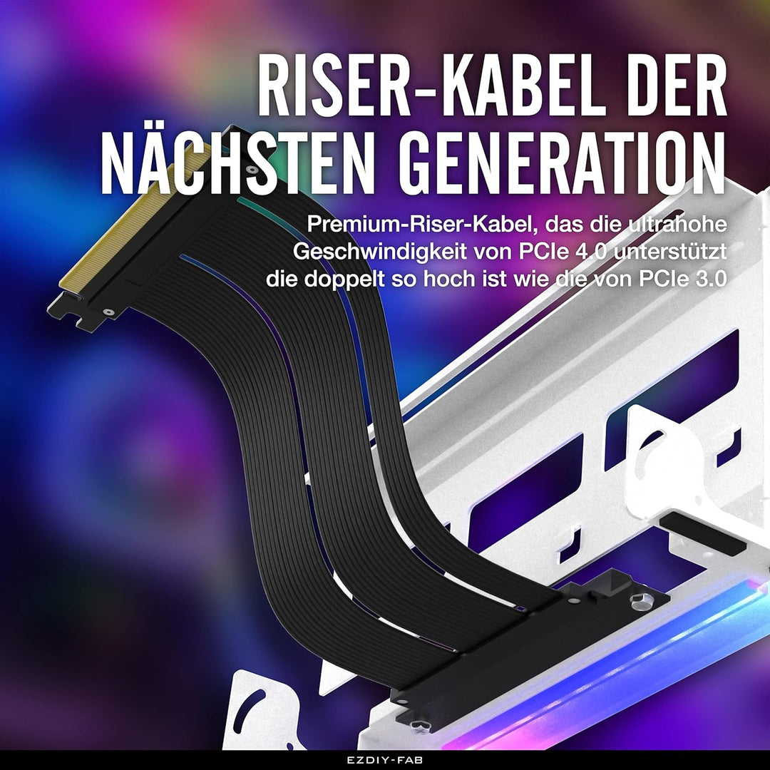 EZDIY-FAB PCIe 4.0 GPU Halterung Grafikkartenhalterung Multi-Winkel Einstellung mit 5V 3 Pin ARGB LE