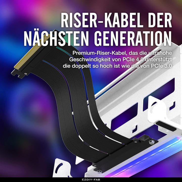 EZDIY-FAB PCIe 4.0 GPU Halterung Grafikkartenhalterung Multi-Winkel Einstellung mit 5V 3 Pin ARGB LE