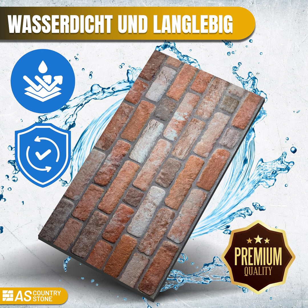 AS Country Stone® Wandverkleidung Steinoptik | 100x50x2 cm | 3D Effekt Wandpaneele Steinoptik für Kü
