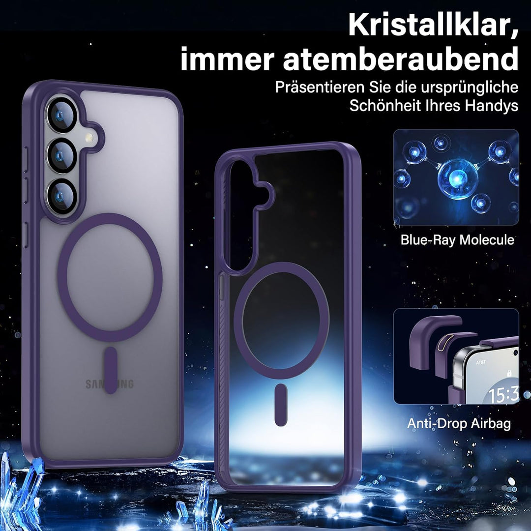 UniqueMe für Samsung Galaxy S25 Hülle - Handyhülle für Samsung Galaxy S25 Case, 5 in 1 Set Rundumsch