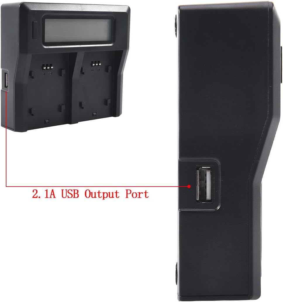 DSTE® 2 Pack Ersatz Batterie NP-F770 + LCD Dual Ladegerät Compatible für Sony NP-F750,CCD-SC5,DCR-TR