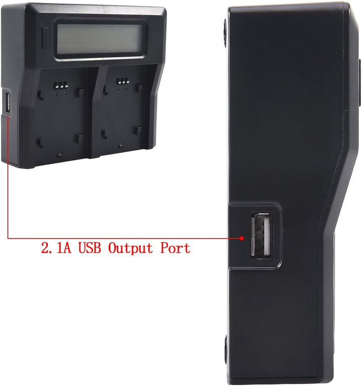 DSTE® 2 Pack Ersatz Batterie NP-F770 + LCD Dual Ladegerät Compatible für Sony NP-F750,CCD-SC5,DCR-TR