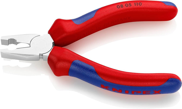 Knipex Mini-Kombizange verchromt, mit Mehrkomponenten-Hüllen 110 mm 08 05 110