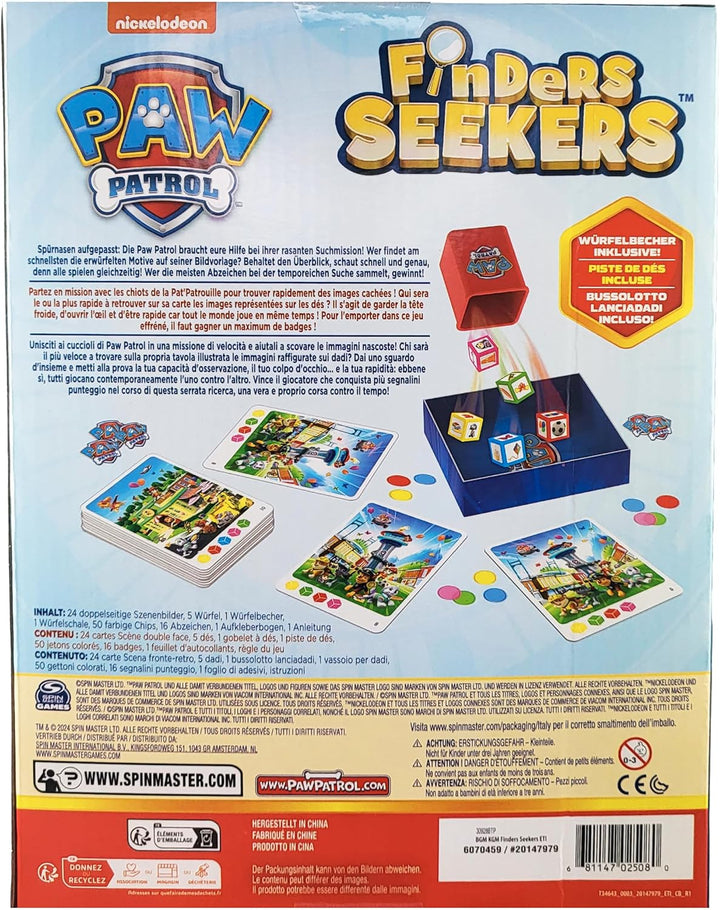 Spin Master Games Paw Patrol - Finders Seekers, das schnelle Suchspiel für aufgeweckte Fellfreunde,