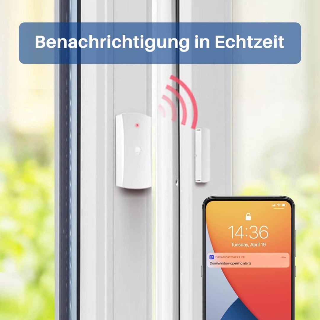 Chuango DWC-102 * 3 - Tür-/Fenstersensor, kabellos, Manipulationsschutz, 3 Stück, NUR mit Alarmanlag