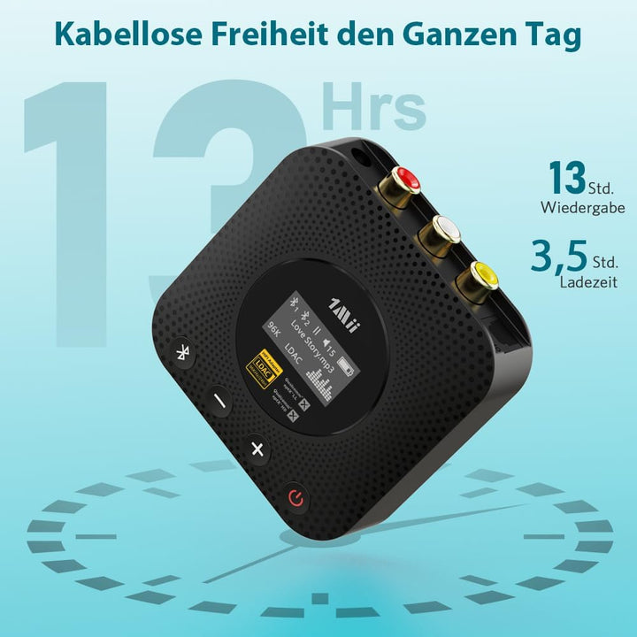 1Mii B06HD+ Hi-Res Bluetooth 5.1 Musik Empfänger für Stereoanlage mit LDAC, HiFi Bluetooth Adapter m