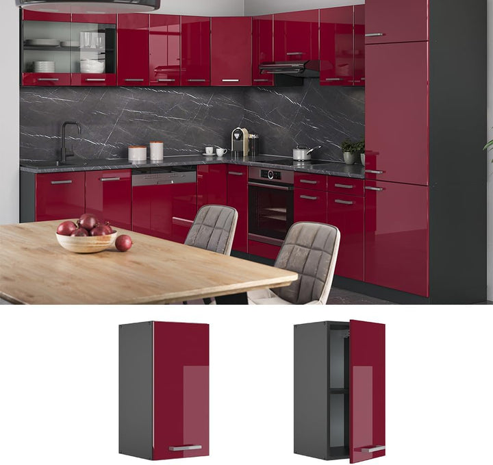 Vicco Hängeschrank R-Line, Bordeaux Hochglanz/Anthrazit, 30 cm Bordeaux Hochglanz Hängeschrank 30cm,