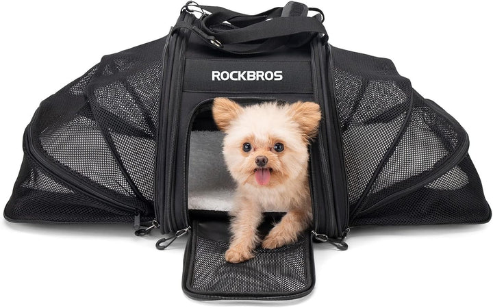ROCKBROS Hundetasche Tragetasche Hund & Katze Hundebox Gepäckträgertasche Faltbar Tragbar Atmungsakt